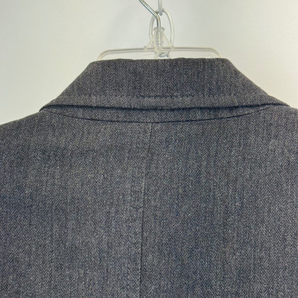 Lucky Brand Mens Charcoal Grey Herringbone Cotton Skull Lining Blazer Jacket L - Picture 15 of 16